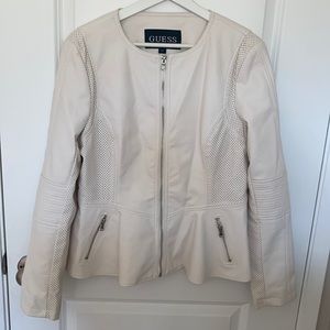 Cream Leather Jacket
